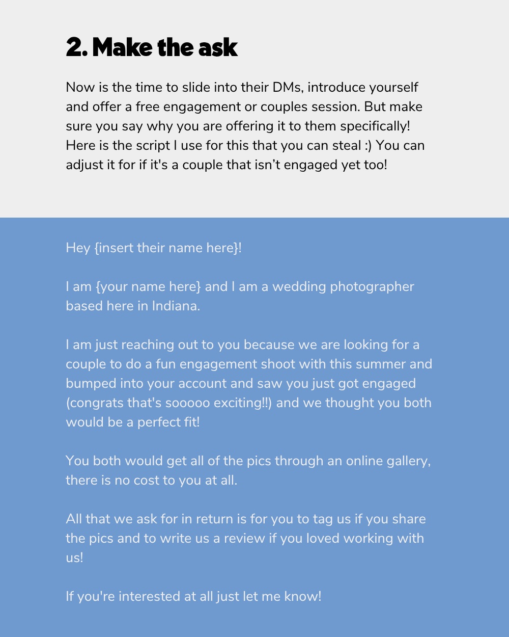 Page from the guide showing the DM script